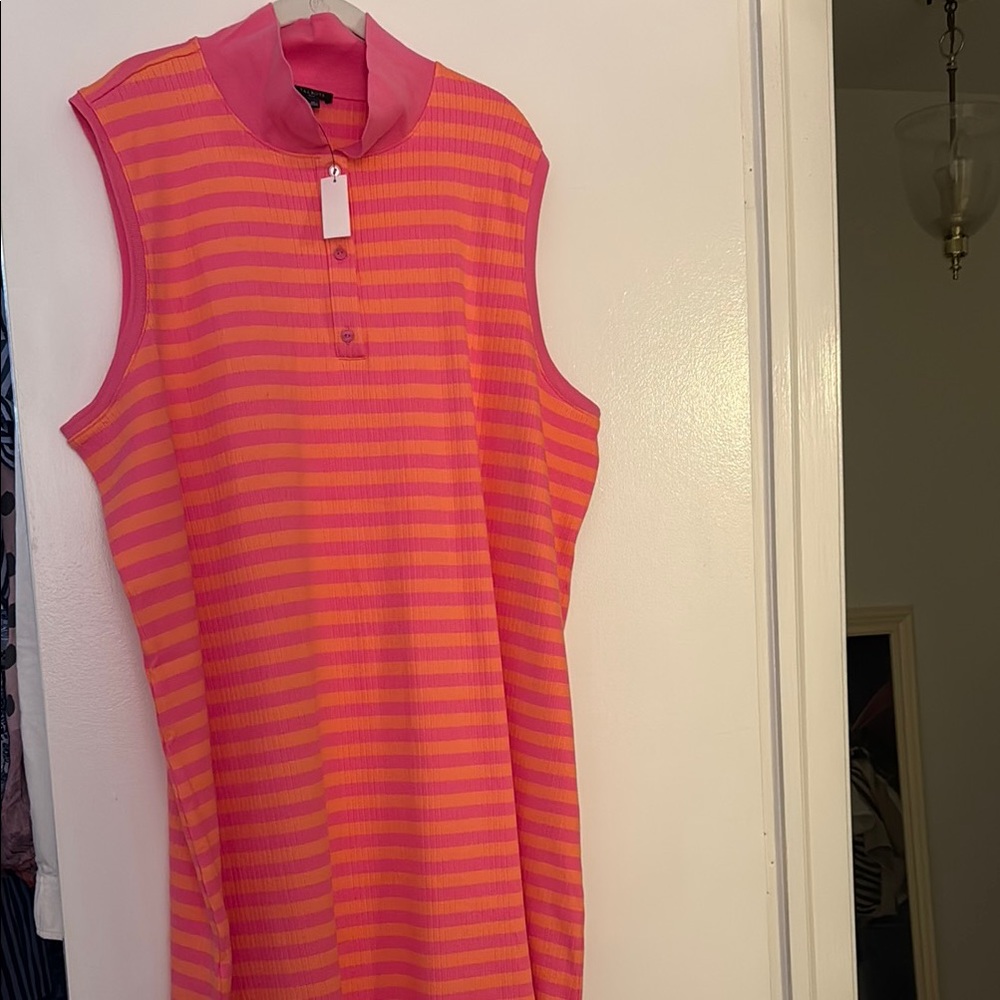 NWT Talbots Ribbed Polo Dress - Boardwalk Stripe